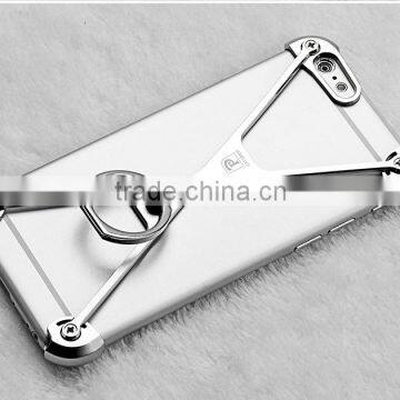 Hot Selling Creative Phone Case Scratch-proof Case for IPhone 6s Case Bumper Metal Fram With X Stand Functional Ring Holder Cove photo-5