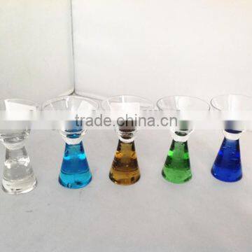 chic shot glass with diffent colors