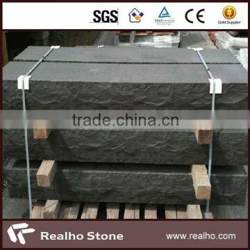 honed black basalt step