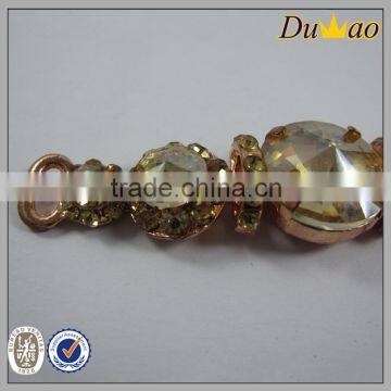 Rhinestone Shoe Ornament With Alloy Chain for Slipper Sandal photo-3