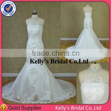 One-shoulder Straps Sweetheart Necklinelace Open Back Mermaid Wedding Dress photo-5