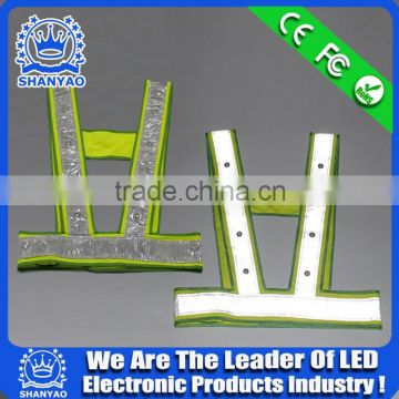 2016 Flashing Custom LED Refletive Vest For Road Safety At Night