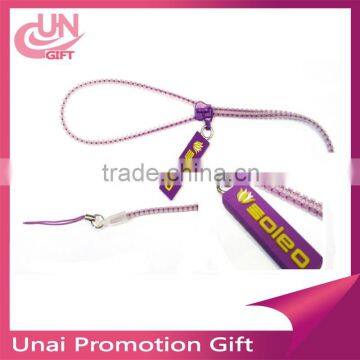 New Design Zipper Lanyard/ Necklace Zipper Lanyard With Charm