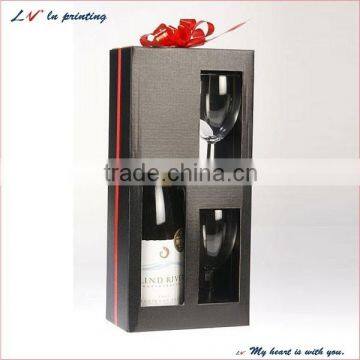 custom wine Box/ cardboard wine gift box with window/ wine box dividers wholesale