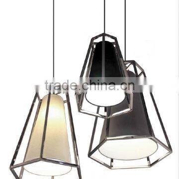 2016 new design stainless steel chrome /black 2016 good quality modern hotel pendants with fabric shade UL CUL ETL CE ROHS