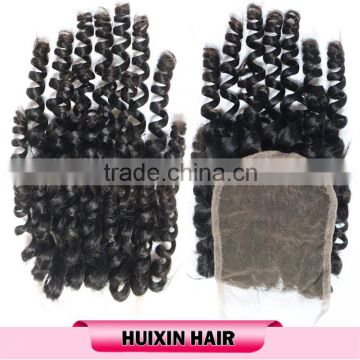 Hot selling 100% Brazilian human virgin hair lace closure baby curly brazilian hair