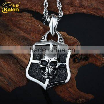 stainless steel skull shield pendant jewelry