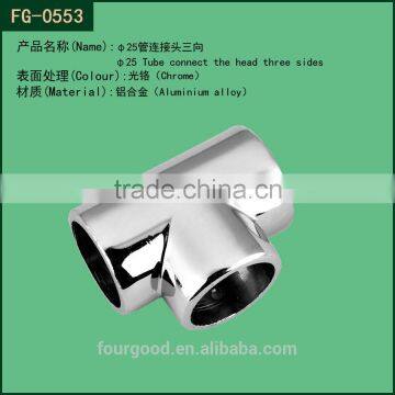 metal chrom 25mm round tube connector