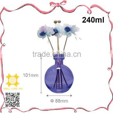 Lovely purple clear glass reed stick flower aroma diffuser