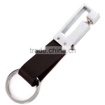 Fashion metal and leather key chain high quality
