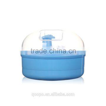 Plastic Transparent Baby After-bath Powder Puff Container Dispenser Case