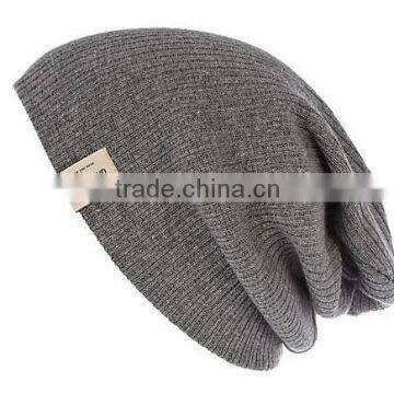 Men's Custom Made Cheap Bulk Knitted Beanies with Woven Label