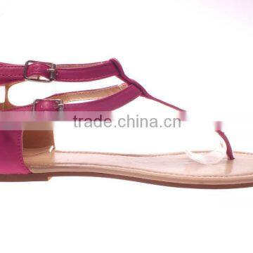 Strap flat sandals for women with buckle