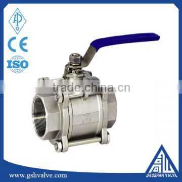 stainless steel cf8 3pcs ball valve threaded end