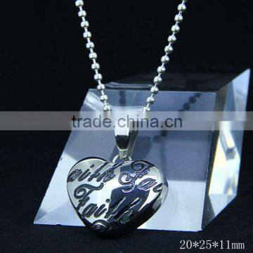 CN-022B Wholesale Fashion Stainless Steel Color Antique Heart Pendant for Couple Jewlery photo-5