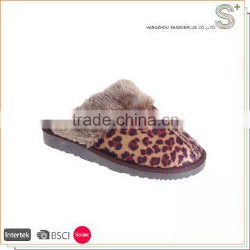 Top Quality Leopard Pony Hair Slippers Woman