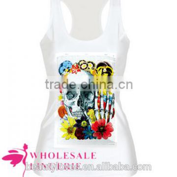 creepy skull printed 3D women summer tank tops, women summer vest