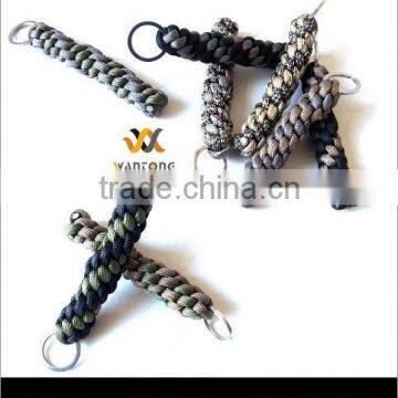 Two Colors Round Braid Glacier Paracord Keychain