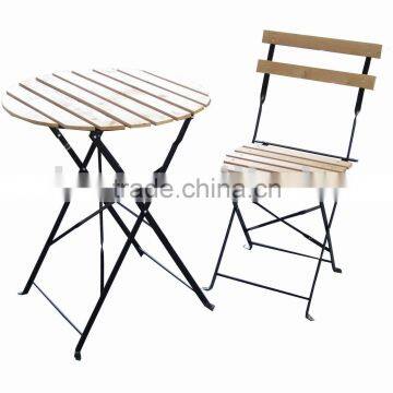 outdoor garden wrought iron furntiure foldable table and iron chair