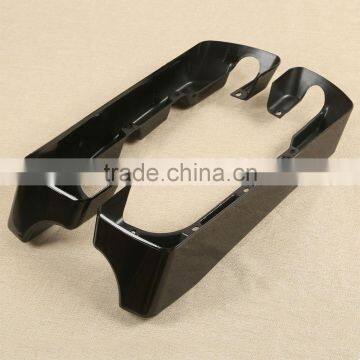 Black Double Saddle Bag Extensions For 2014-17 Touring FLH/FLT Road King