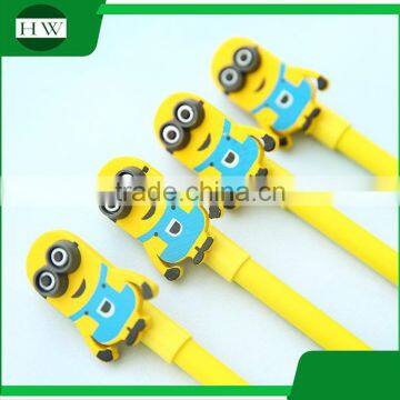 Promotional Wholesale Cheap Funny School Office Stationery Mini Cartoon Plastic Minions Roller Ball Point Pen photo-4
