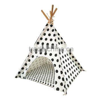 New Stripe and Dot Luxury Dog Teepee Bed Tent House for Vats Pet Carrier Cage Play Tunnel photo-2