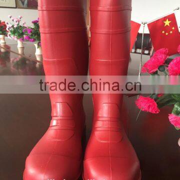 Red safety shoes pvc work boots