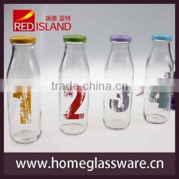 20oz beverage glass bottle with lids, straws 2016 hoting selling