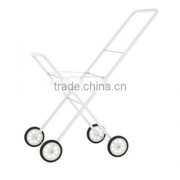 Rolling Laundry Cart Tubular Metal Frame Heavyweight White Bag Wheels Home NEW photo-4