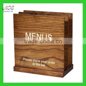 Wooden menu holder