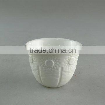 White Ceramic Tea Cup With Special Embossing for Wholesale 12 Pcs per Set,with Color Box.good Quality photo-2
