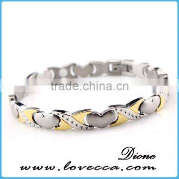 Supplier Stainless Steel Heart Shape Design Bio Magnetic Men's Energy Health Bracelet photo-5