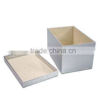 Household Set Of 3 Rectangular Faux Leahter Storage Box With Lid photo-5