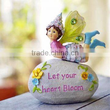 Small Garden Stone Outdoor Fairy Statues Pink Fairy Figurines for Sale photo-4