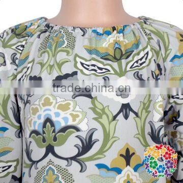 Wholesale Children Long Sleeve Ruffle Print Brushed Faric Organic Baby Clothes photo-6