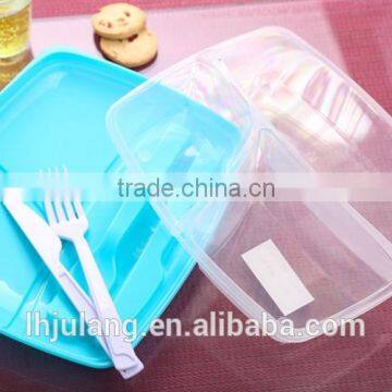 BPA-Free Foodgrade Plastic Lunch Box With Fork and Knife,plastic Lunch Box Set With Fork photo-4