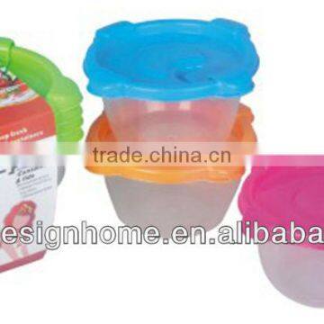 FUCHSIA, TURQUOISE, LIME GREEN, ORANGE 0.14L ROUND PP PLASTIC FOOD CONTAINER