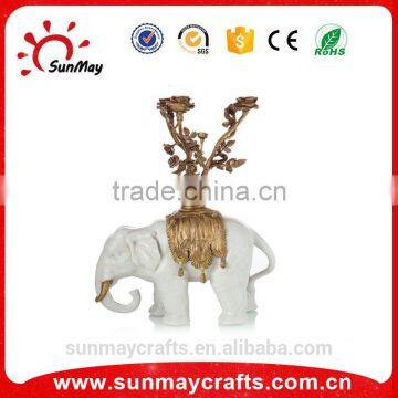 OEM high quality polyresin white elephant candle for sale