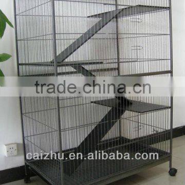 New Model 3-Level Wooden Ladder Metal Indoor Ferret Cage, Cat Cage