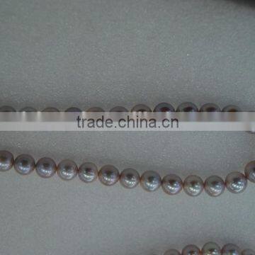 New 10-11mm Purple Round Freshwater Pearl 16 Inches Strand photo-4