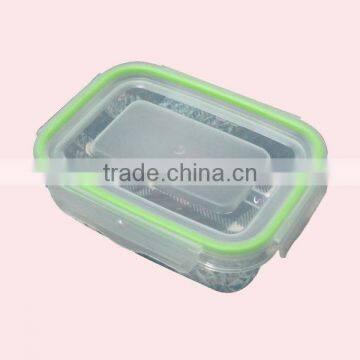 Food Grade Rectangle Shape Plastic Transparent Preserving Fresh Box With Lock