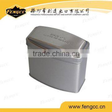 Blank Silver Metal Tin Box in Embossed Cutom Logo