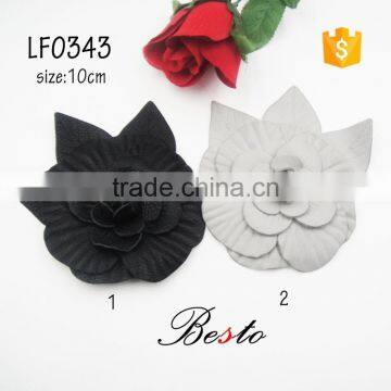 10CM Italy new style two colors available leather flowers for ladies bags decoration