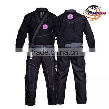 Brazilian Jiu Jitsu gi With Embroidery and Sublimation Patches or Blank Black/white/blue Col Bjj gi for Adult and Kids photo-4