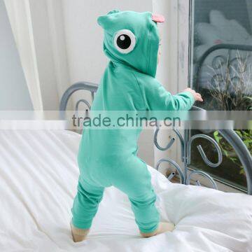 Autumn new deign cute slant zipper infant baby onepiece sleepwear