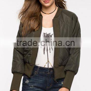 2016 outdoor custom lady quilted bomber jacket