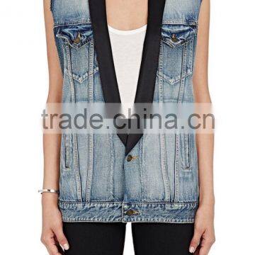 new arrival Autumn fashion design girls denim vest wholesale