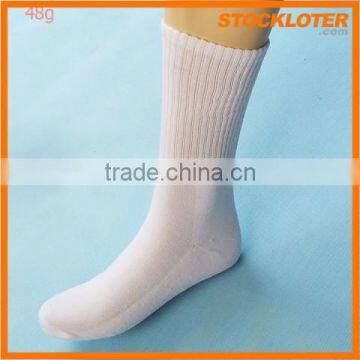 Stock Mens football sock white soccer sock closeout, 150904Vc