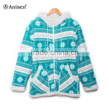 wholesale promotion women fleece printing jacket