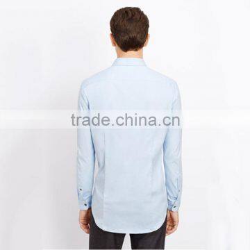 Factory Supply Directly 2015 Fashion Slim Fit Formal Sky Blue Shirts for Men photo-2
